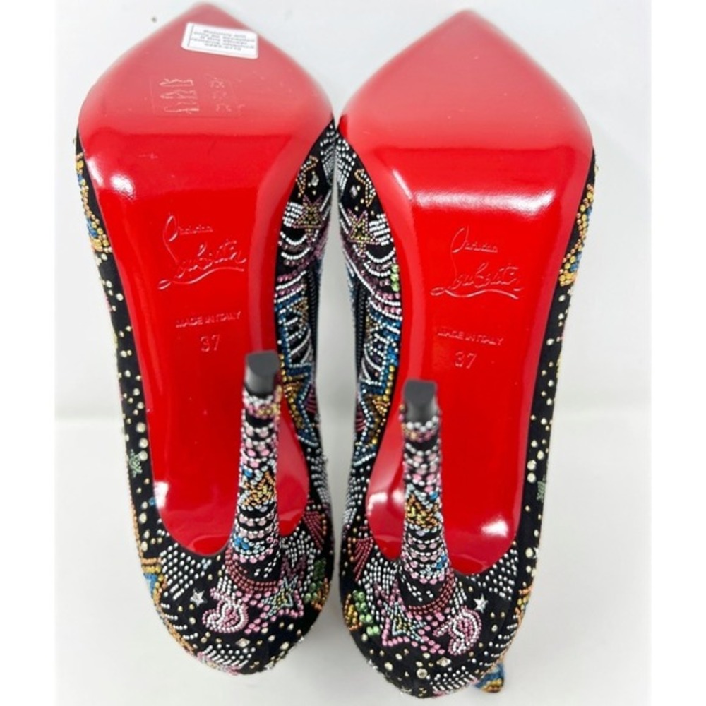 Christian Louboutin So Kate Crystal Booties Black Suede 37 - Picture 7 of 8